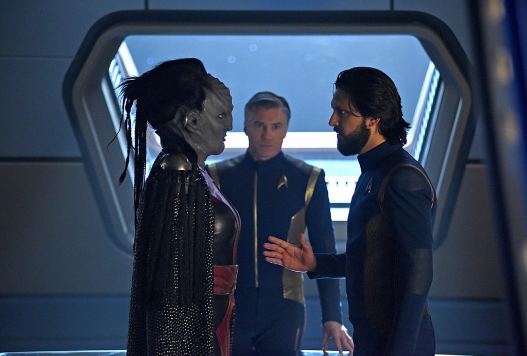 L'Rell (Mary Chieffo), Pike (Anson Mount) & Tyler (Shazad Latif)